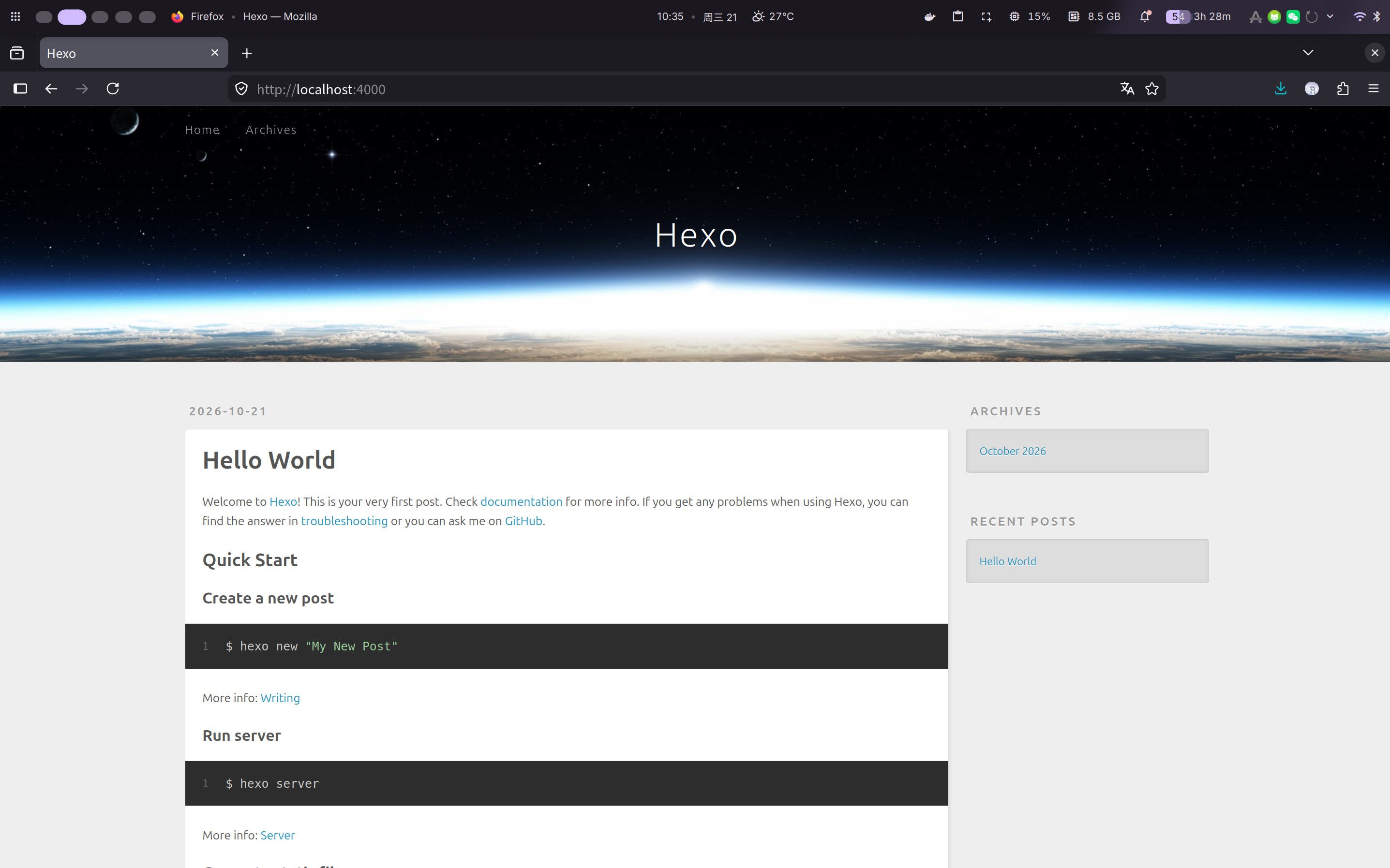 Hexo-initialization-successful